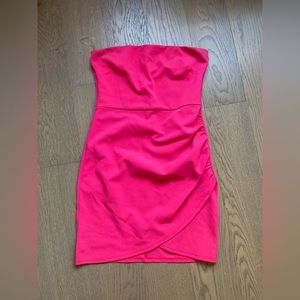 Strapless pink dress